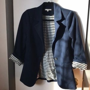 Ruched Sleeve Blazer